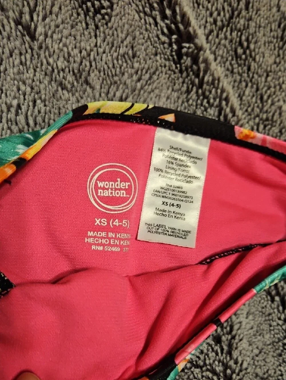 wonder nation Tropical Floral 2 Piece Swimsuit Size Xs